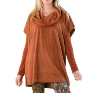 Bryn Walker Faux Suede Poncho Top